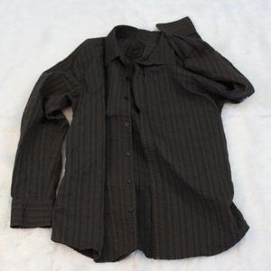 BKE Slim Fit Stretch Brown Ribbed Men's Dress Shirt XL